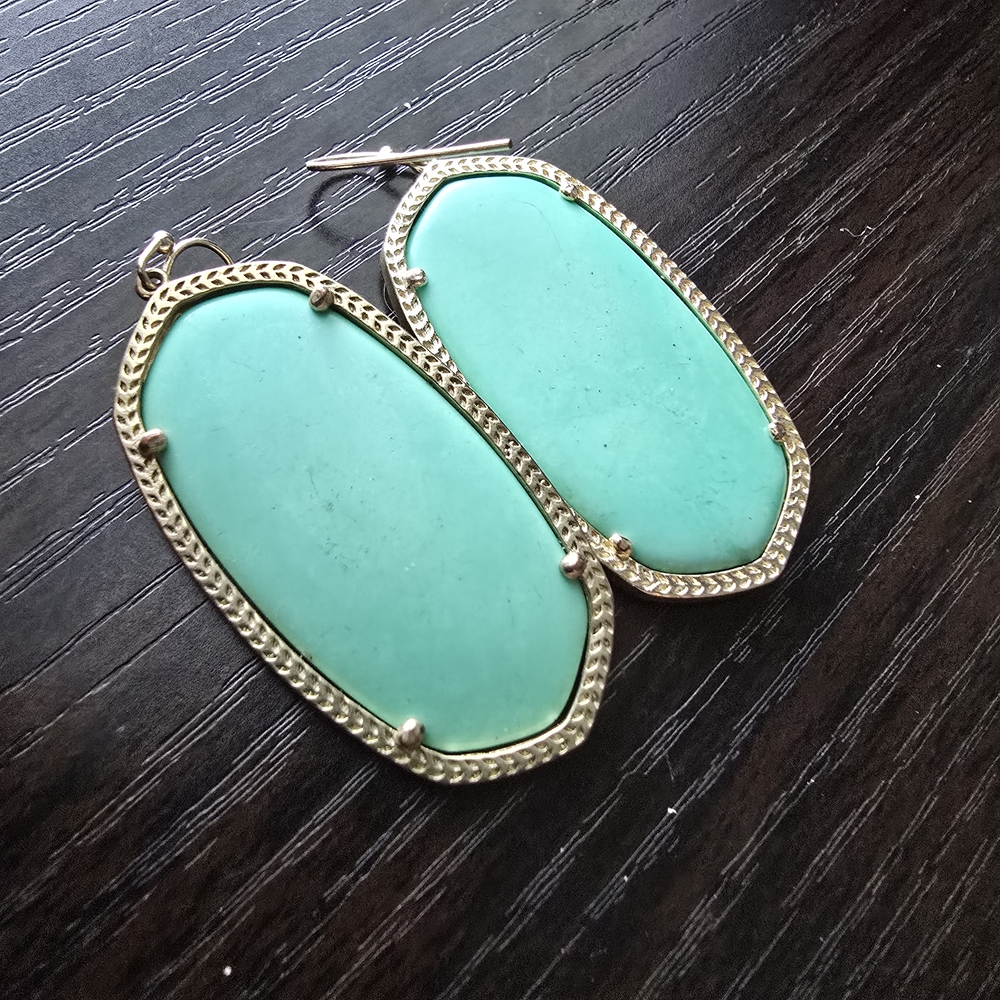 Kendra Scott Gold and Mint Earrings